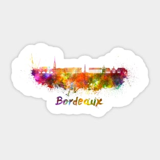 Bordeaux skyline in watercolor Sticker